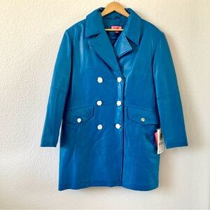 Excelled Collection, Leather, Car Coat, Indigo Blue, 2X